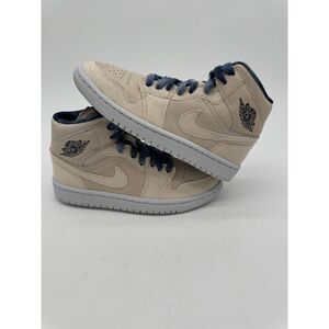 Nike Air Jordan1 Mid SE Sandrift Sail Navy‎ Women's 5 New In Box